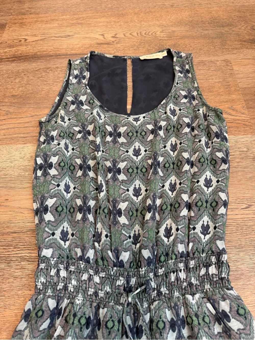 Tory Burch Laguna Silk Blouson Jumpsuit Bedford Gray Bukhara Ikat Print Size XS